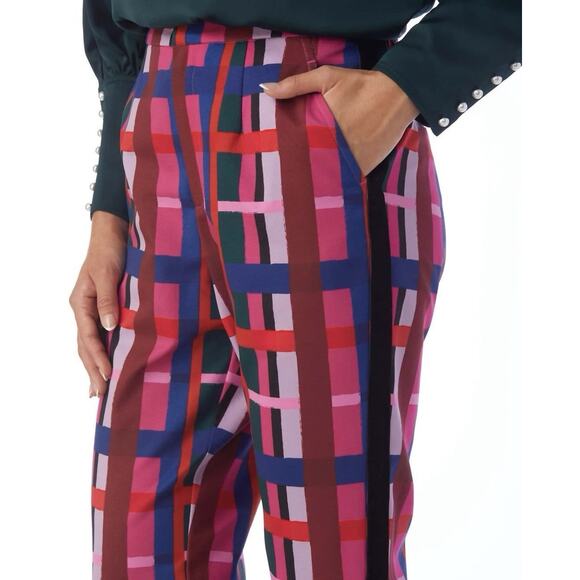 CROSBY BY MOLLIE BURCH Sid Pant In Plaid Please Size L - Picture 1 of 13